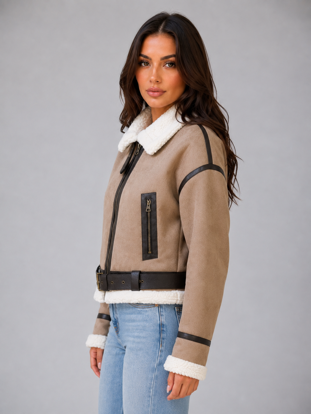 Jacket Women - Cropped Aviator Jacket