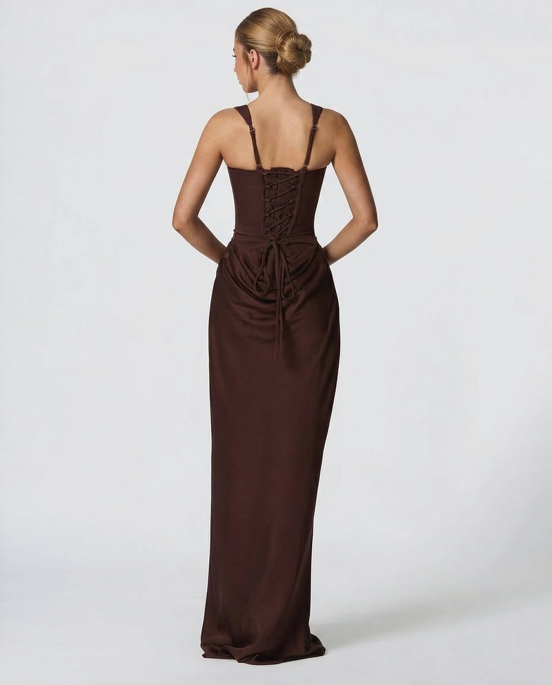 Maxi Dress Women - Satin Corset Maxi Dress