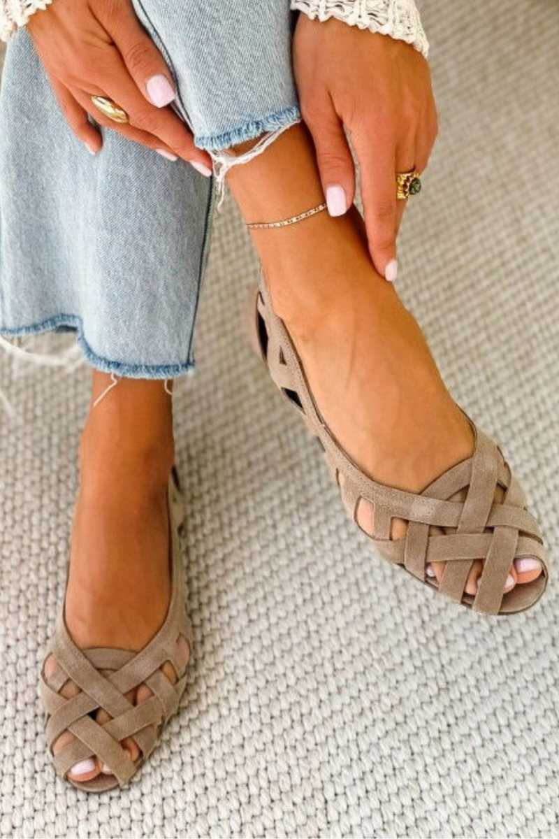 Sandals Women - Braided Crossed-Strap Flat Sandals