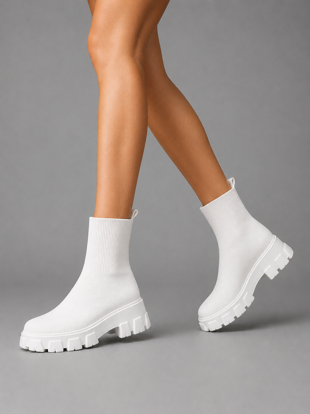 Boots Women - Sock Stretch Boots with Chunky Sole