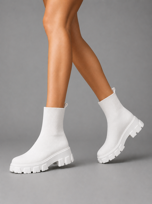 Boots Women - Sock Stretch Boots with Chunky Sole