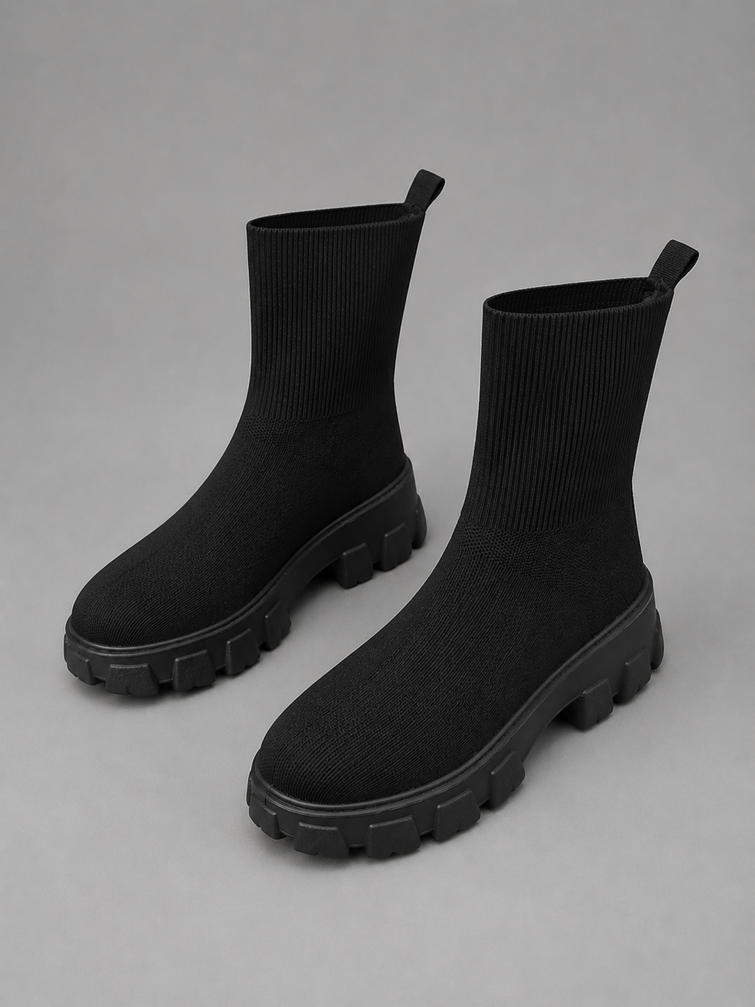 Boots Women - Sock Stretch Boots with Chunky Sole