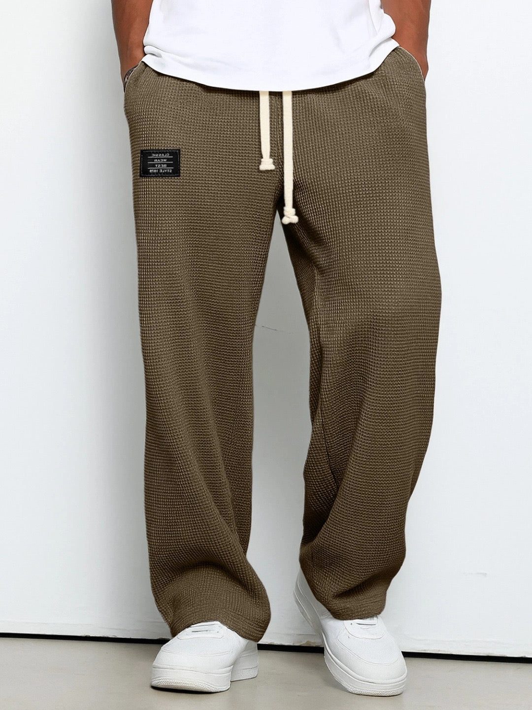 Trousers Men - Relaxed Fit Trousers with Textured Fabric