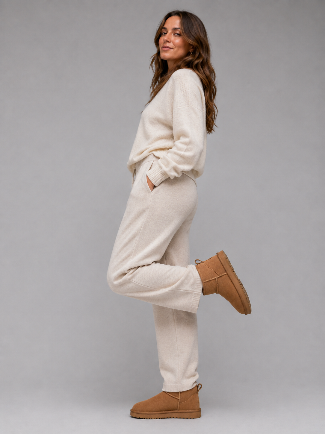Ankle Boots Women - Suede Look Ankle Boots with Shearling Lining