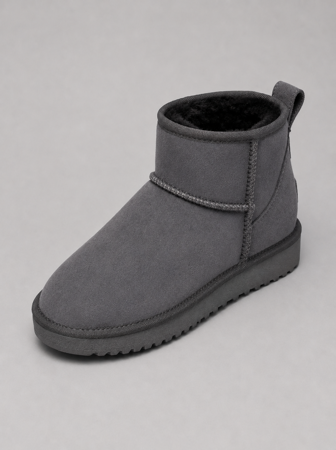 Ankle Boots Women - Suede Look Ankle Boots with Shearling Lining