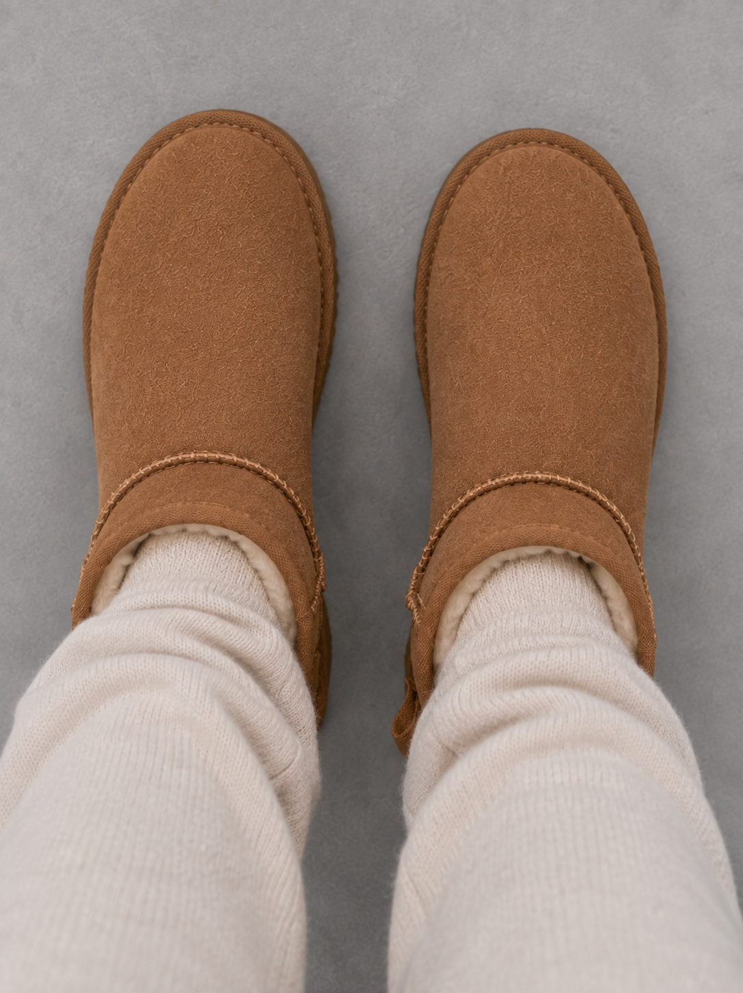 Ankle Boots Women - Suede Look Ankle Boots with Shearling Lining