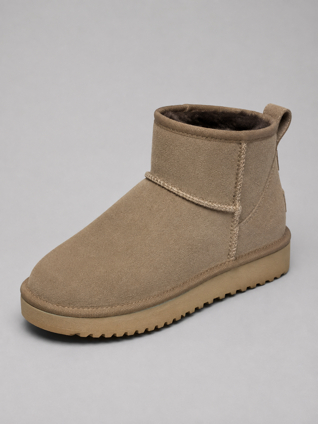 Ankle Boots Women - Suede Look Ankle Boots with Shearling Lining