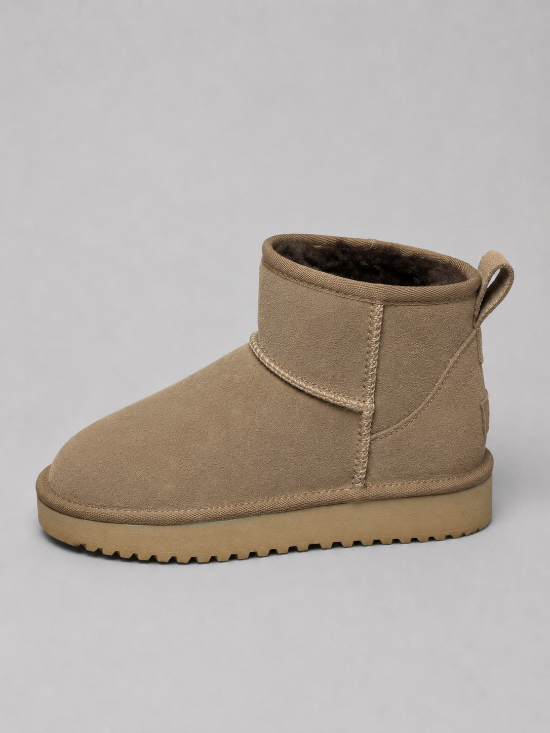 Ankle Boots Women - Suede Look Ankle Boots with Shearling Lining