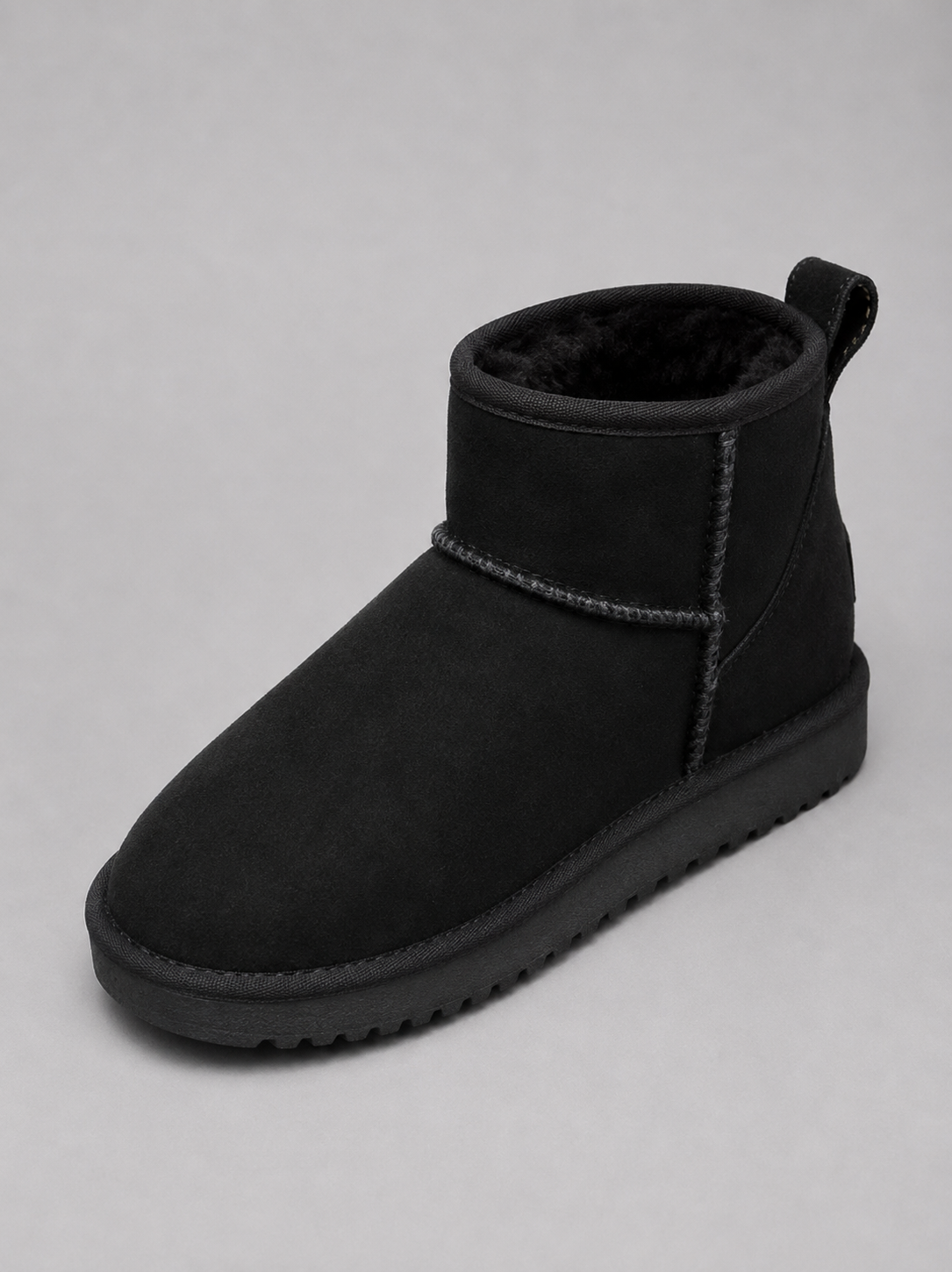 Ankle Boots Women - Suede Look Ankle Boots with Shearling Lining
