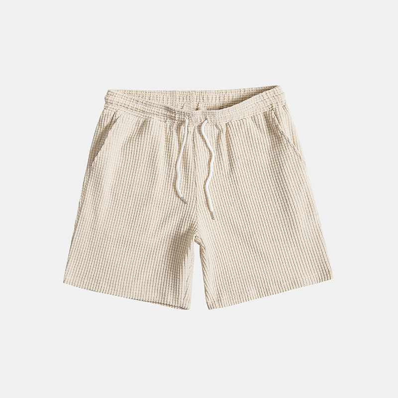 Set Men - Waffle Texture Two-Piece Summer Outfit with Short Sleeves