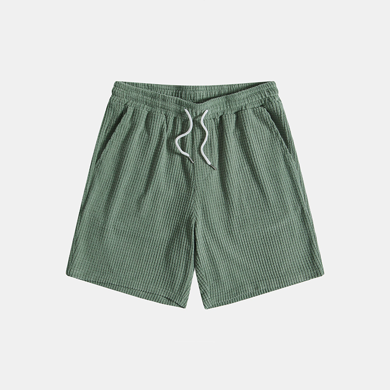 Set Men - Waffle Texture Two-Piece Summer Outfit with Short Sleeves