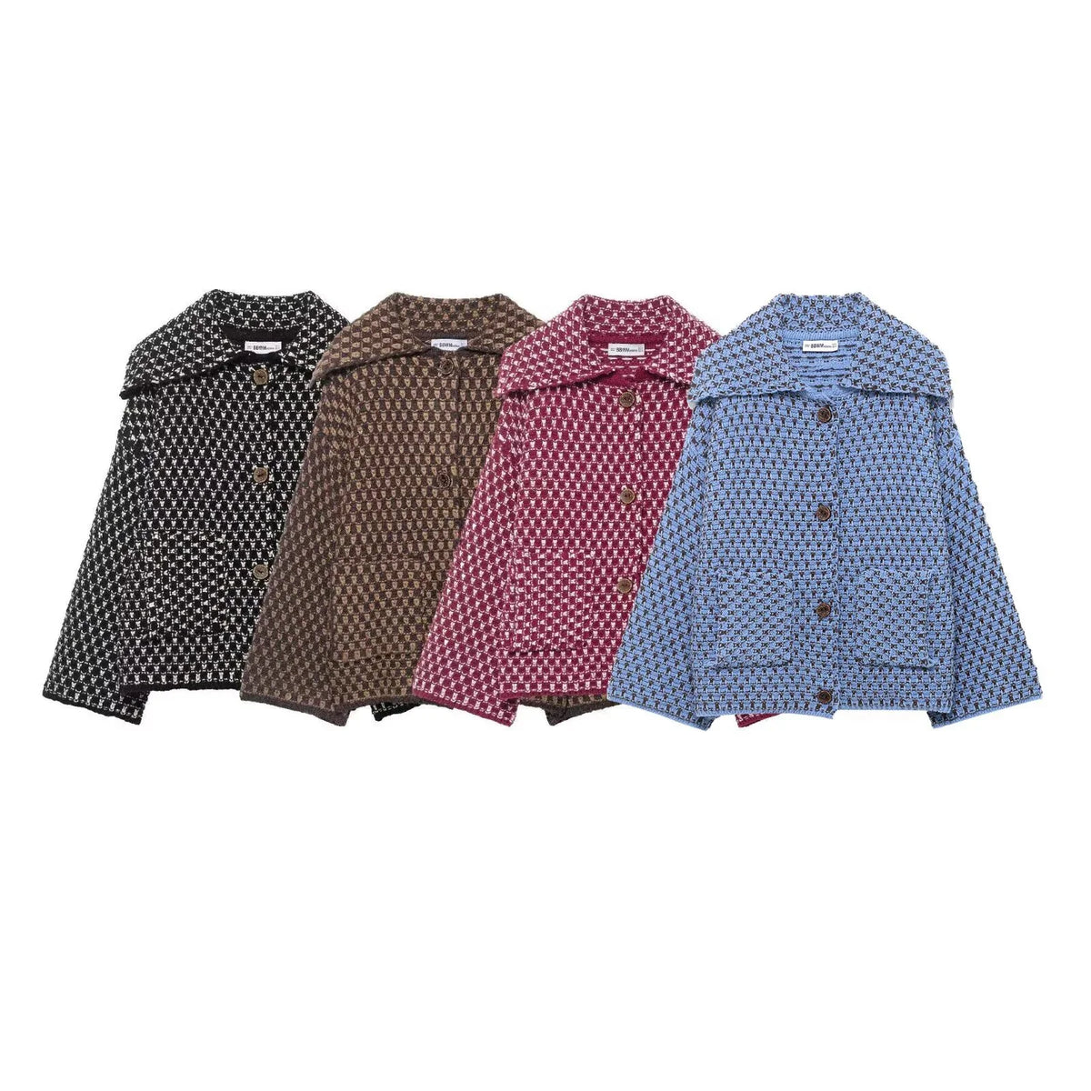 Cardigan Women - Textured Knit Cardigan with Collar and Buttons