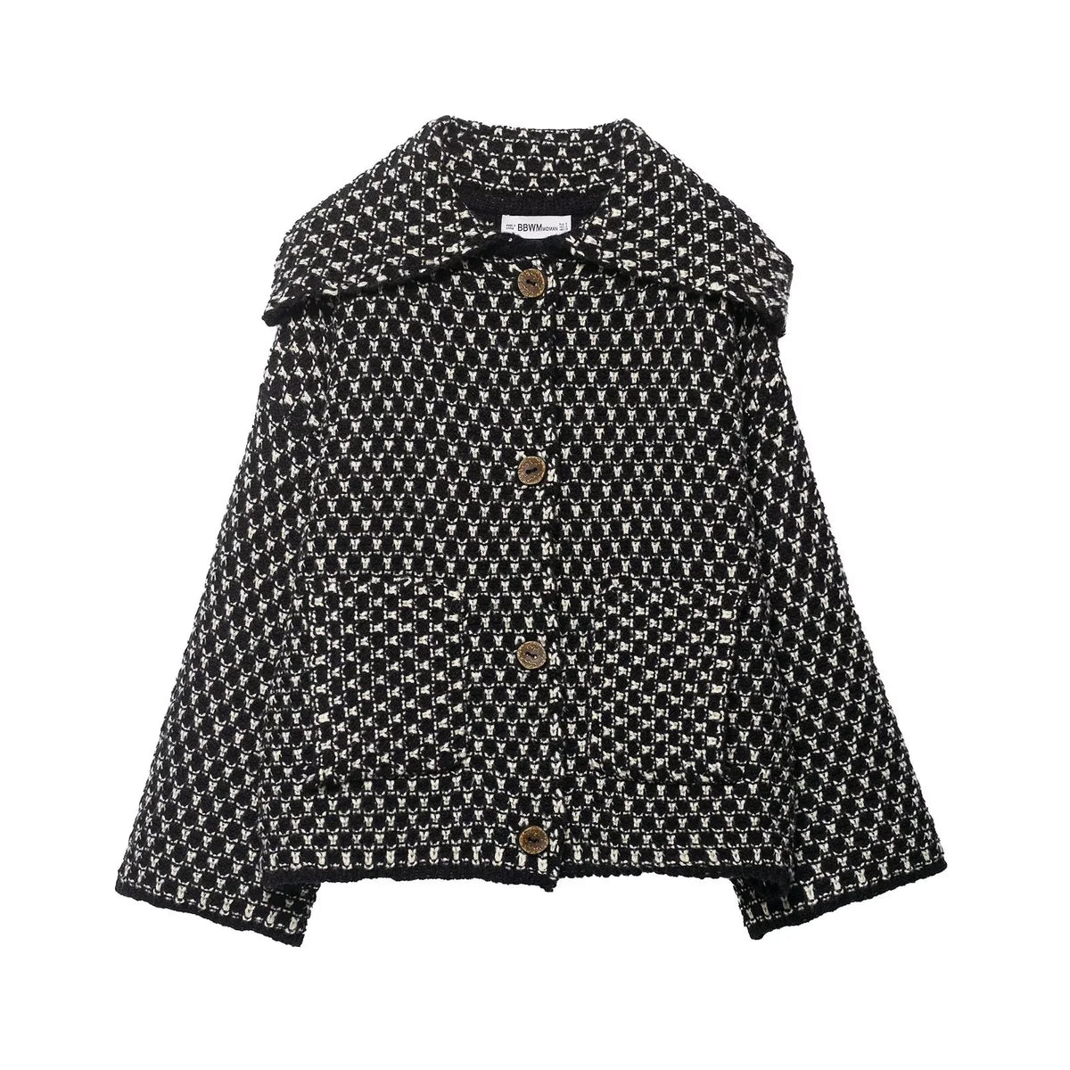 Cardigan Women - Textured Knit Cardigan with Collar and Buttons