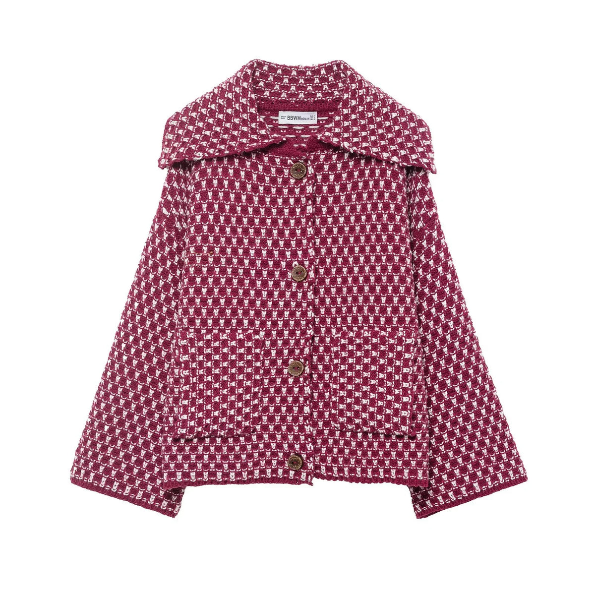 Cardigan Women - Textured Knit Cardigan with Collar and Buttons