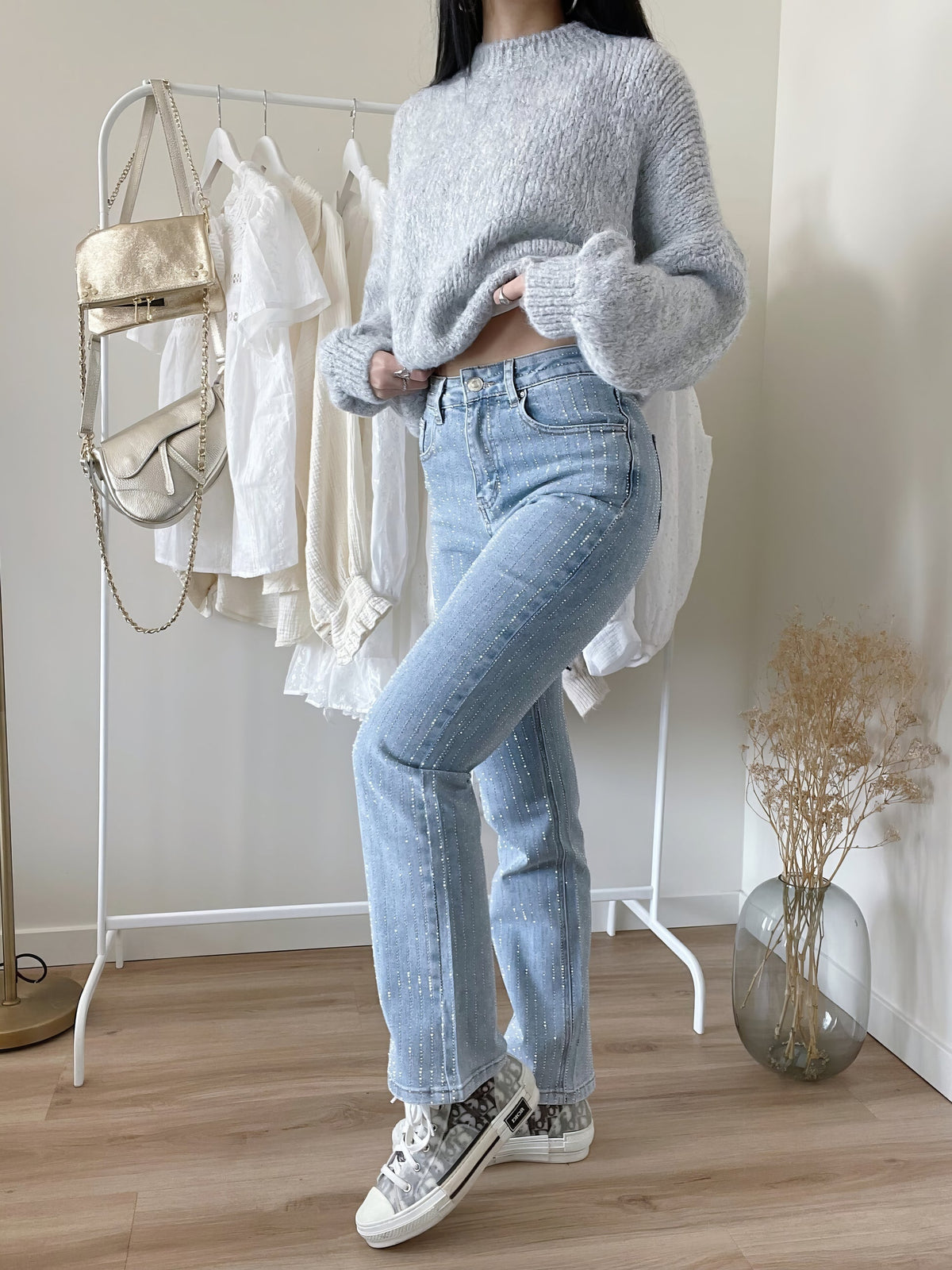 Jeans Women - Stretch Denim with High Waist