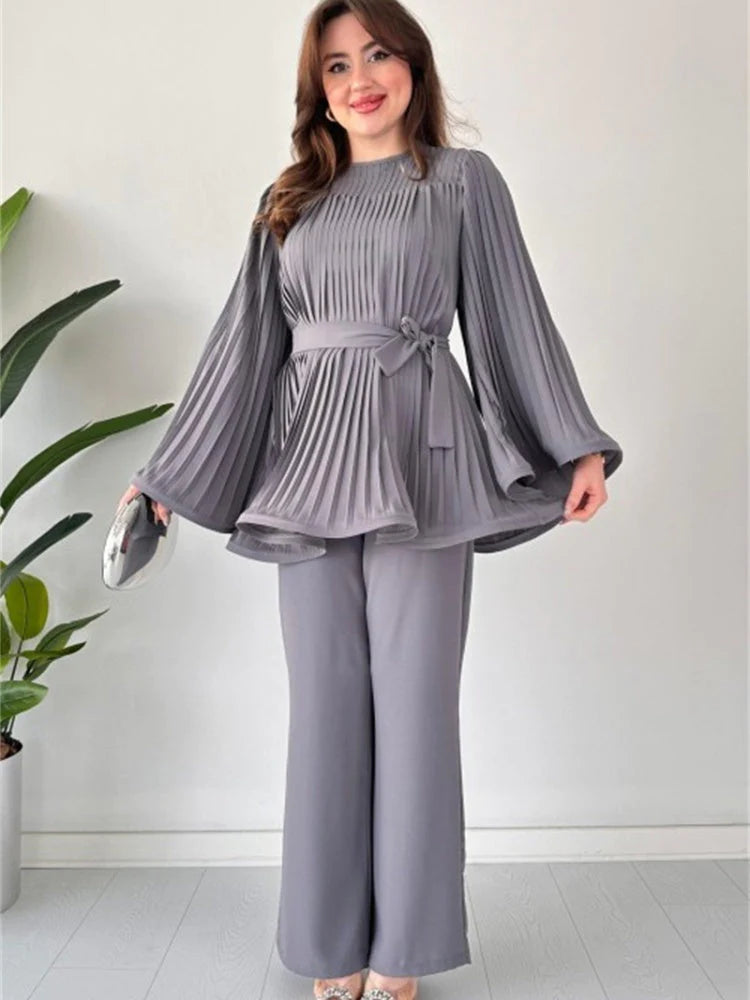 Set Women - Two-Piece Top and Flared Trousers Co-Ord