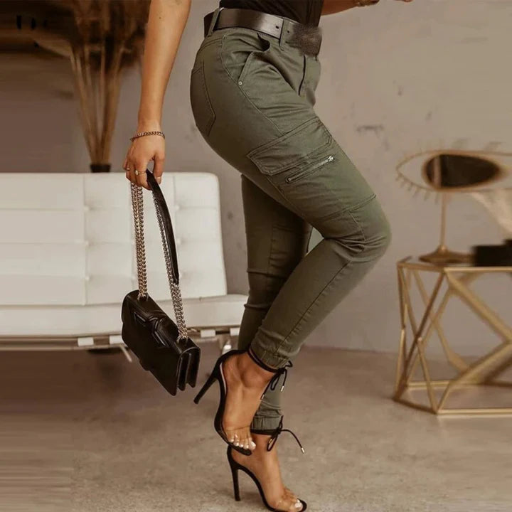 Jeans Women - Cargo Denim with Utility Pockets