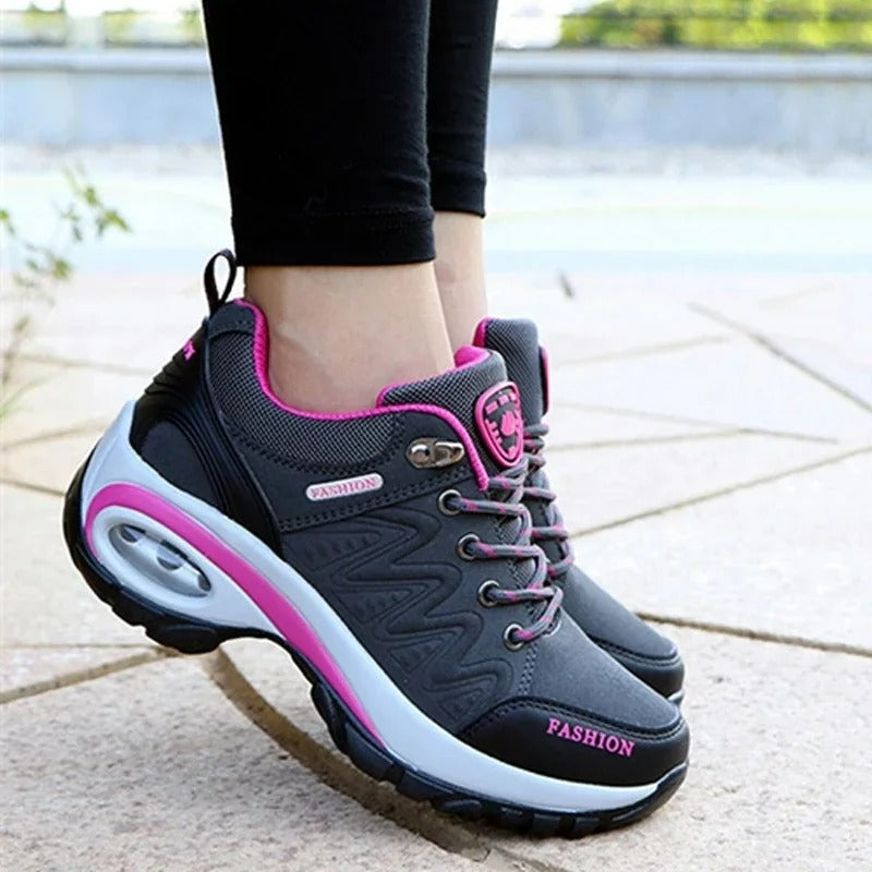 Sneakers Women - Cushioned Trainers with Lace-Up Front