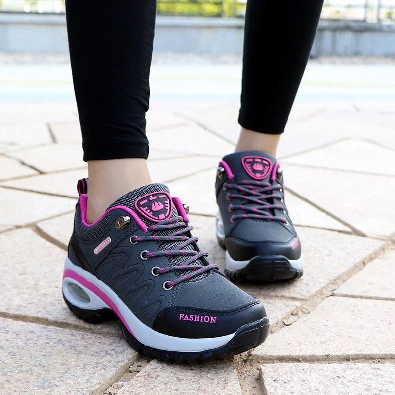 Sneakers Women - Cushioned Trainers with Lace-Up Front