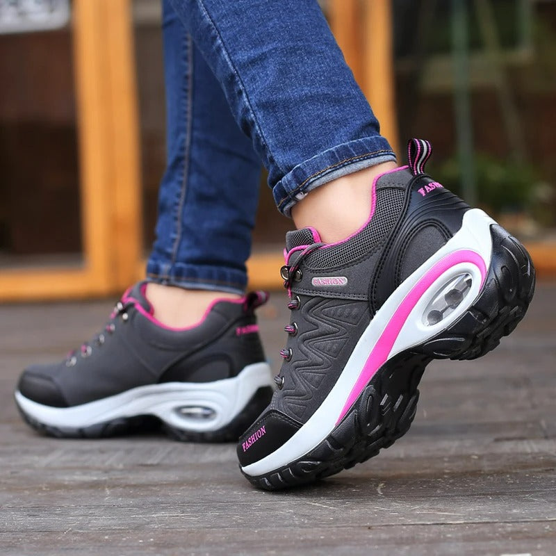 Sneakers Women - Cushioned Trainers with Lace-Up Front