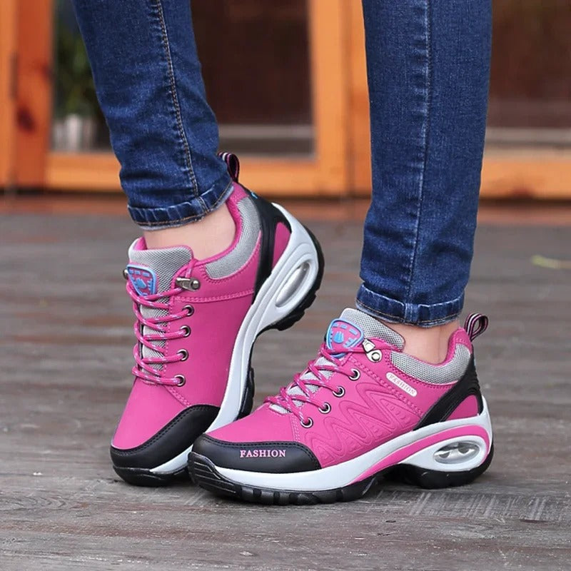 Sneakers Women - Cushioned Trainers with Lace-Up Front