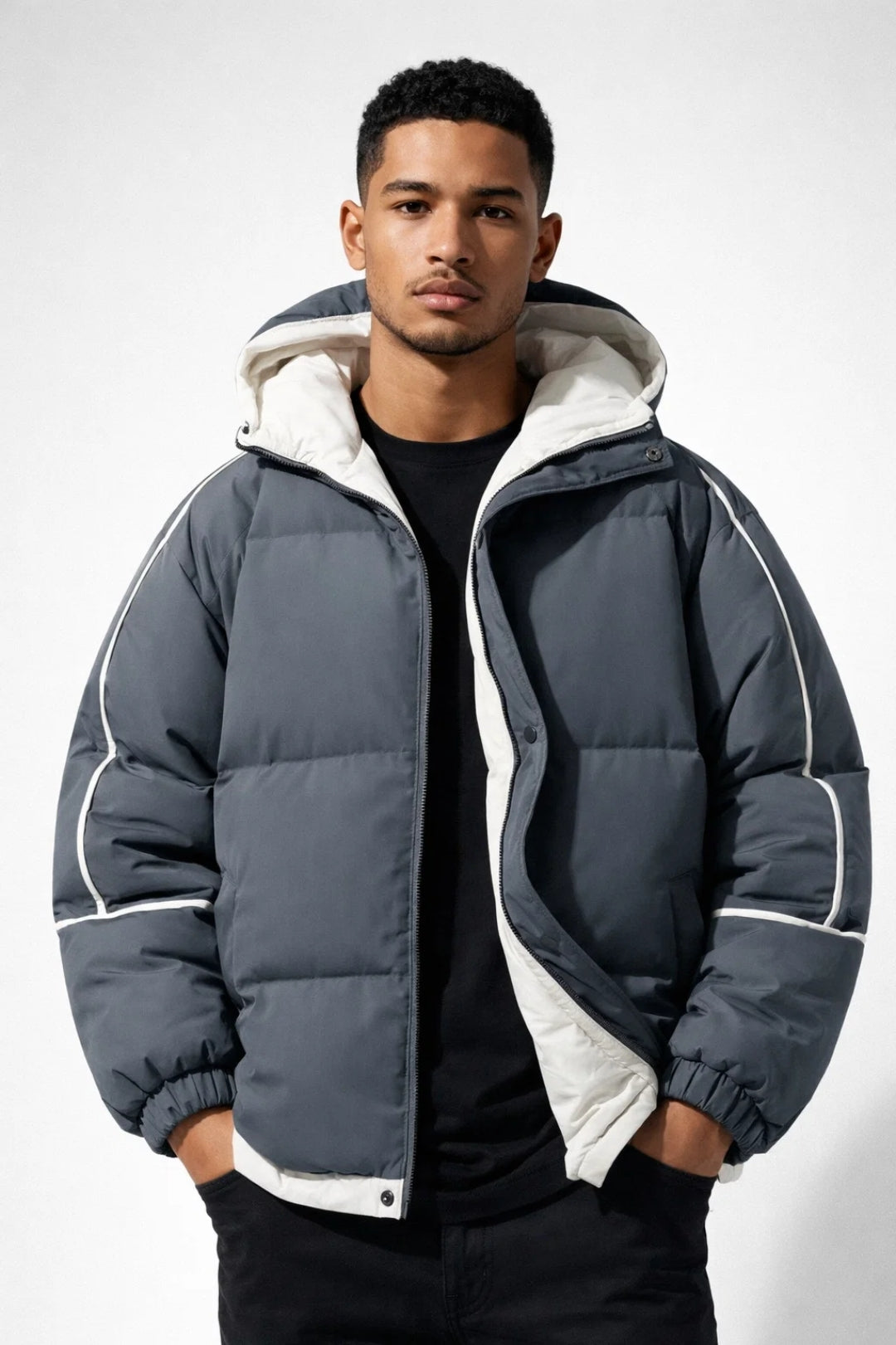 Coat Men - Warm Lined Style Coat with Hood