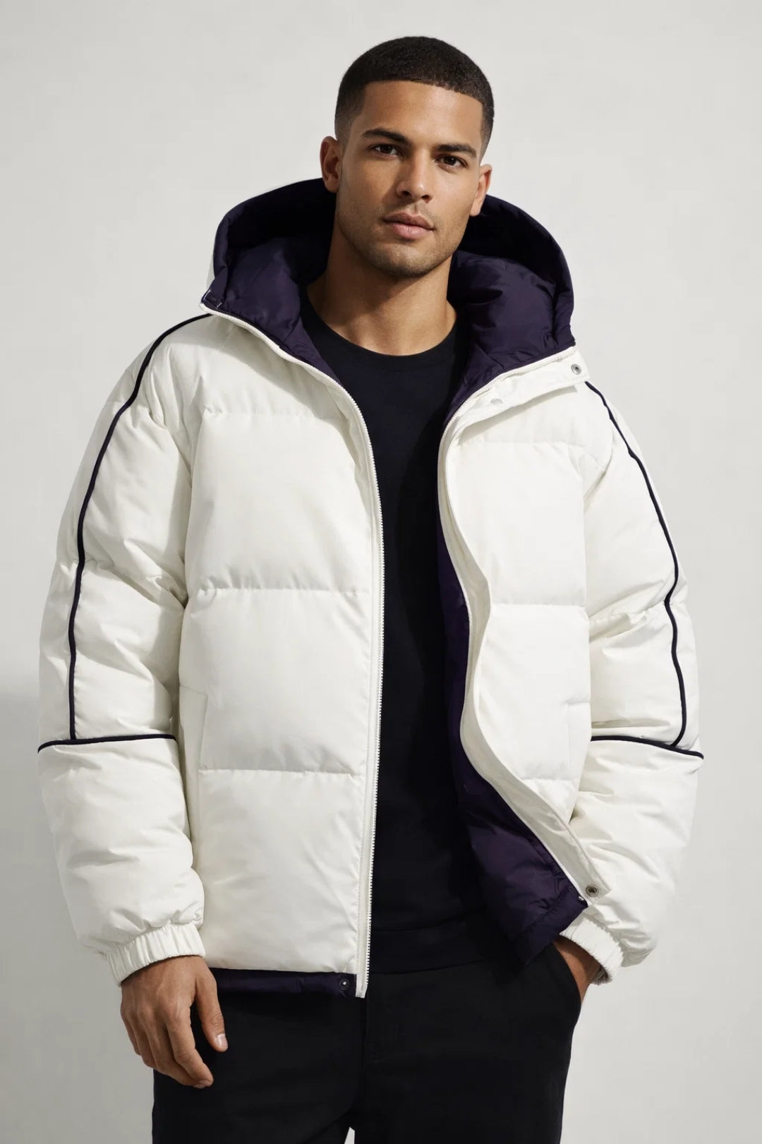 Coat Men - Warm Lined Style Coat with Hood