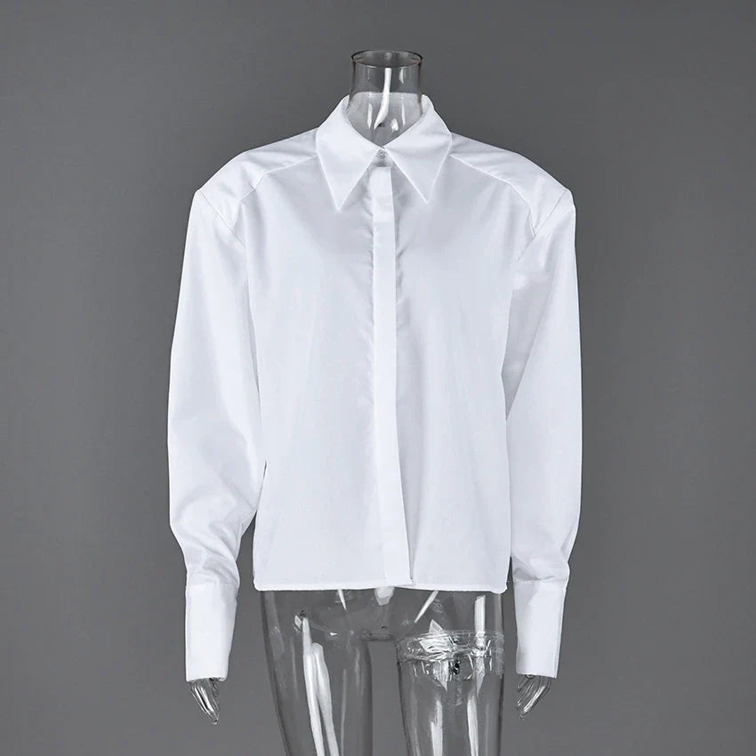 Blouse Women - Breathable Office Blouse with Puff Sleeves