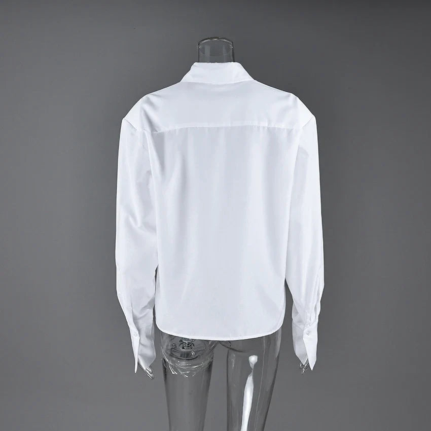 Blouse Women - Breathable Office Blouse with Puff Sleeves