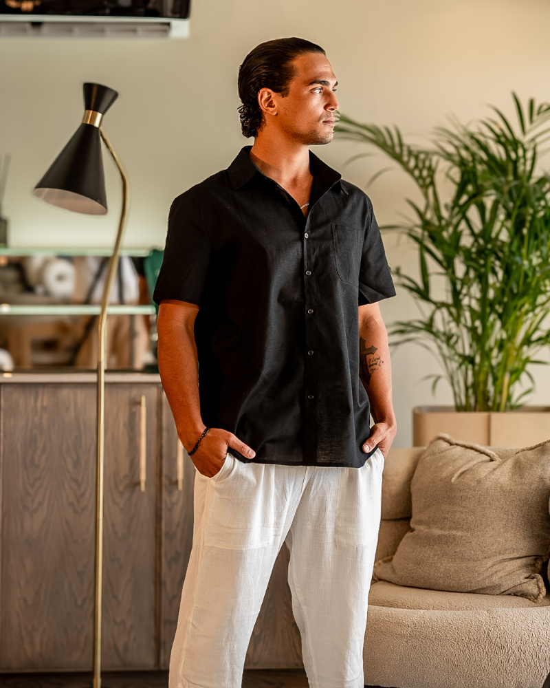 Shirt Men - Linen Breathable Regular Fit Shirt