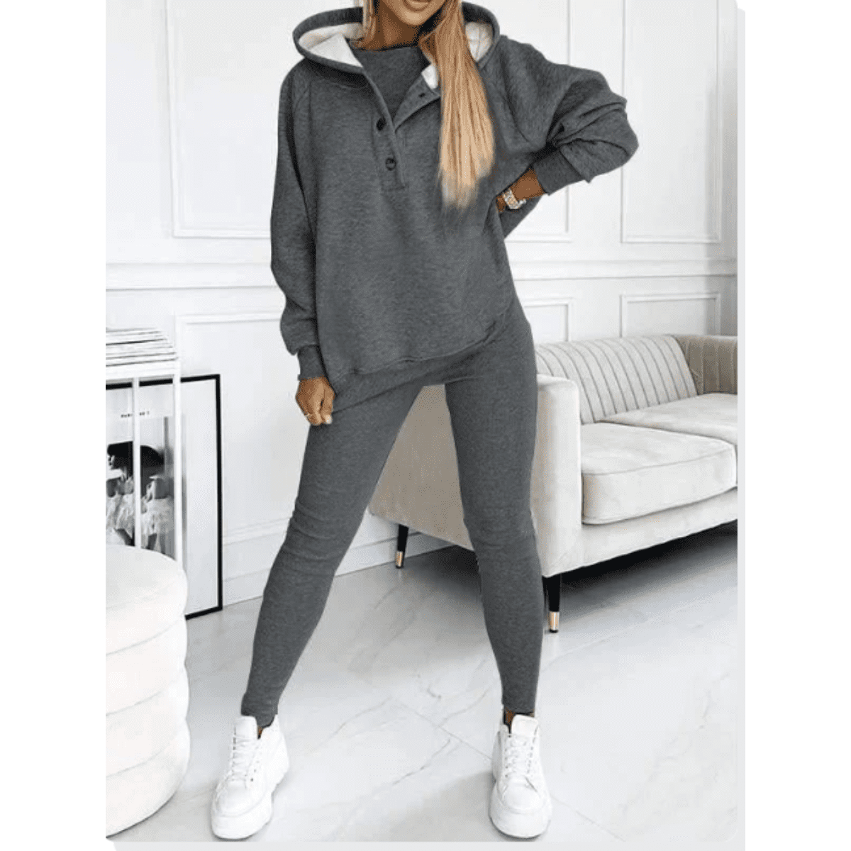 Tracksuit Women - Cotton Sweatshirt and Joggers Two-Piece Set