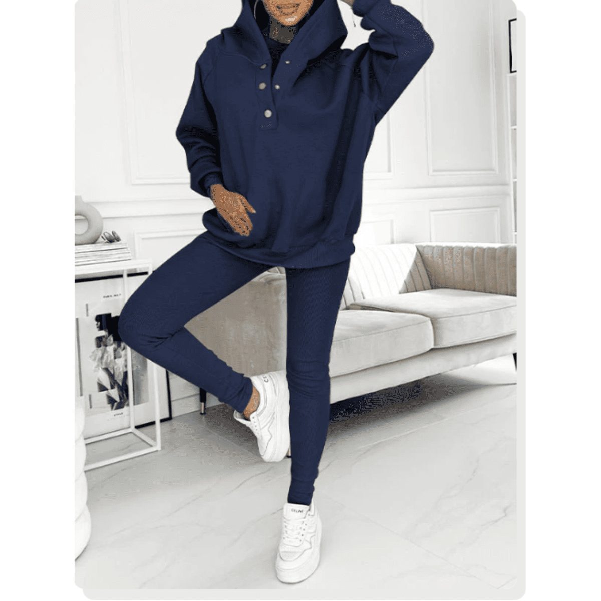 Tracksuit Women - Cotton Sweatshirt and Joggers Two-Piece Set