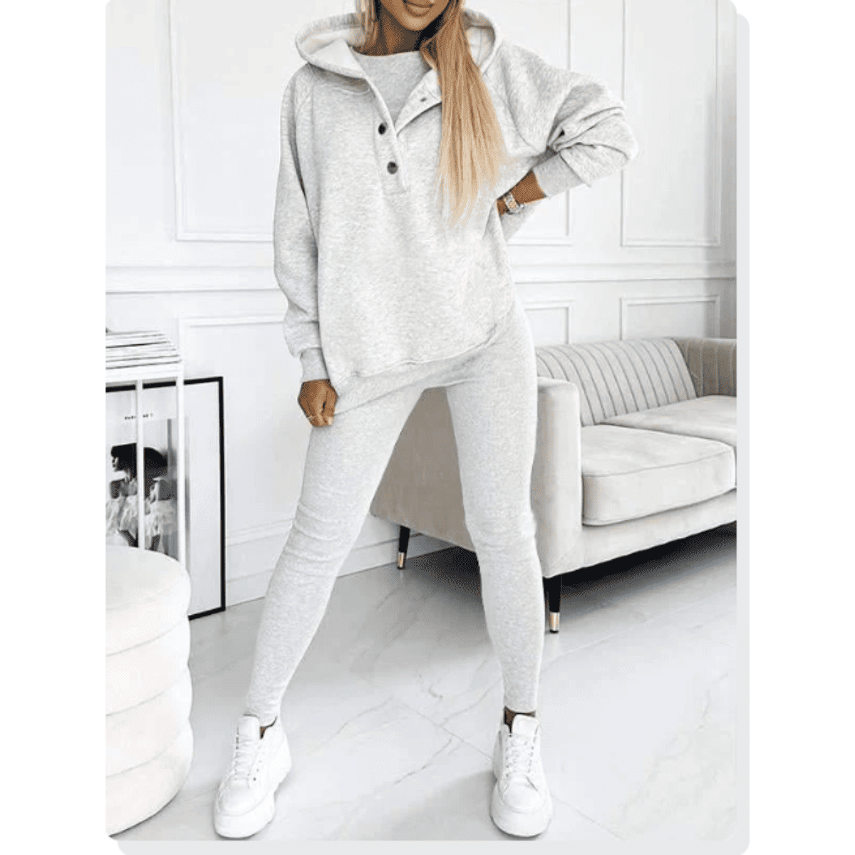 Tracksuit Women - Cotton Sweatshirt and Joggers Two-Piece Set