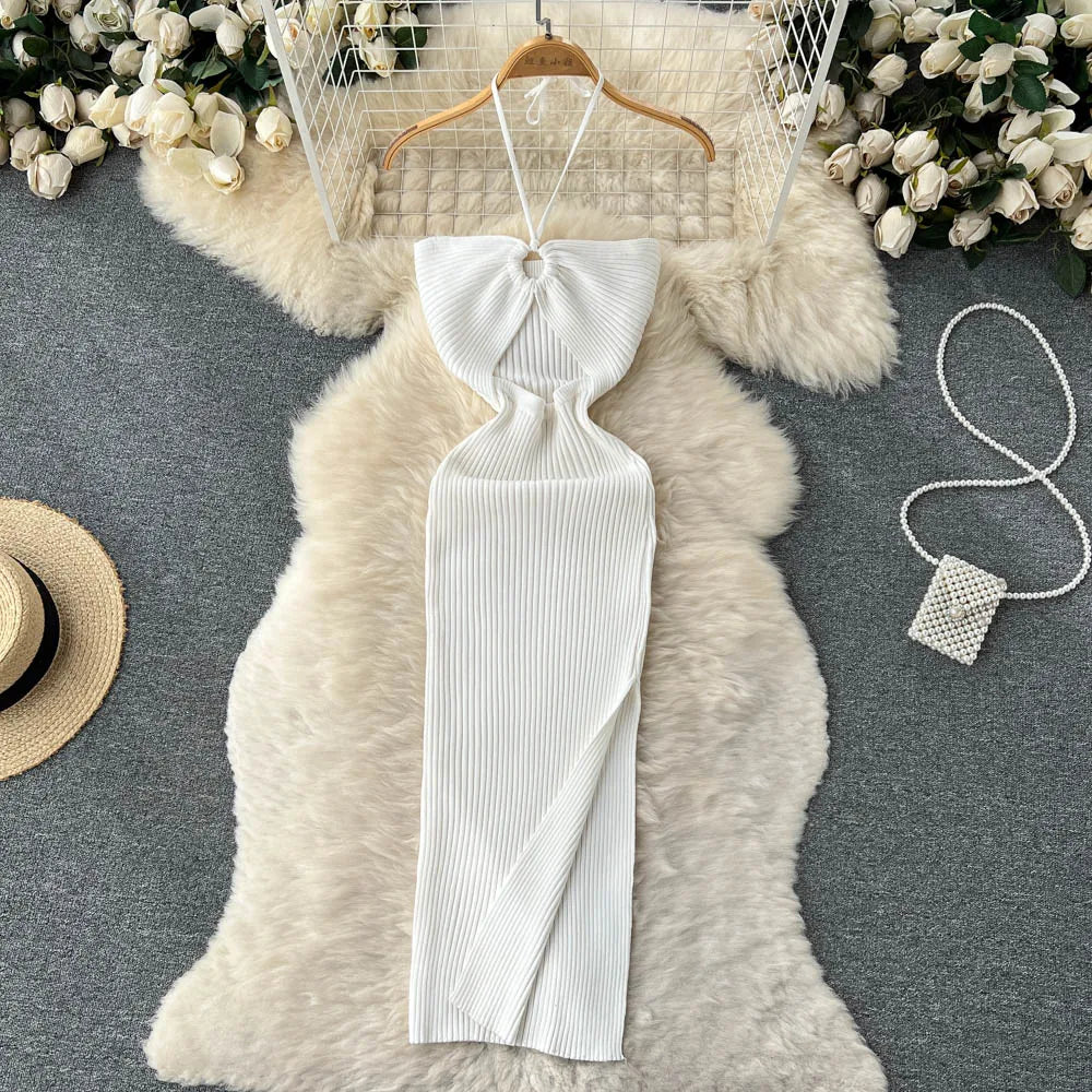 Dress Women - Knit Bodycon Split Dress