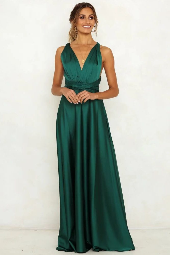 Maxi Dress Women - Sleeveless Wrap Maxi Dress with Tie Belt
