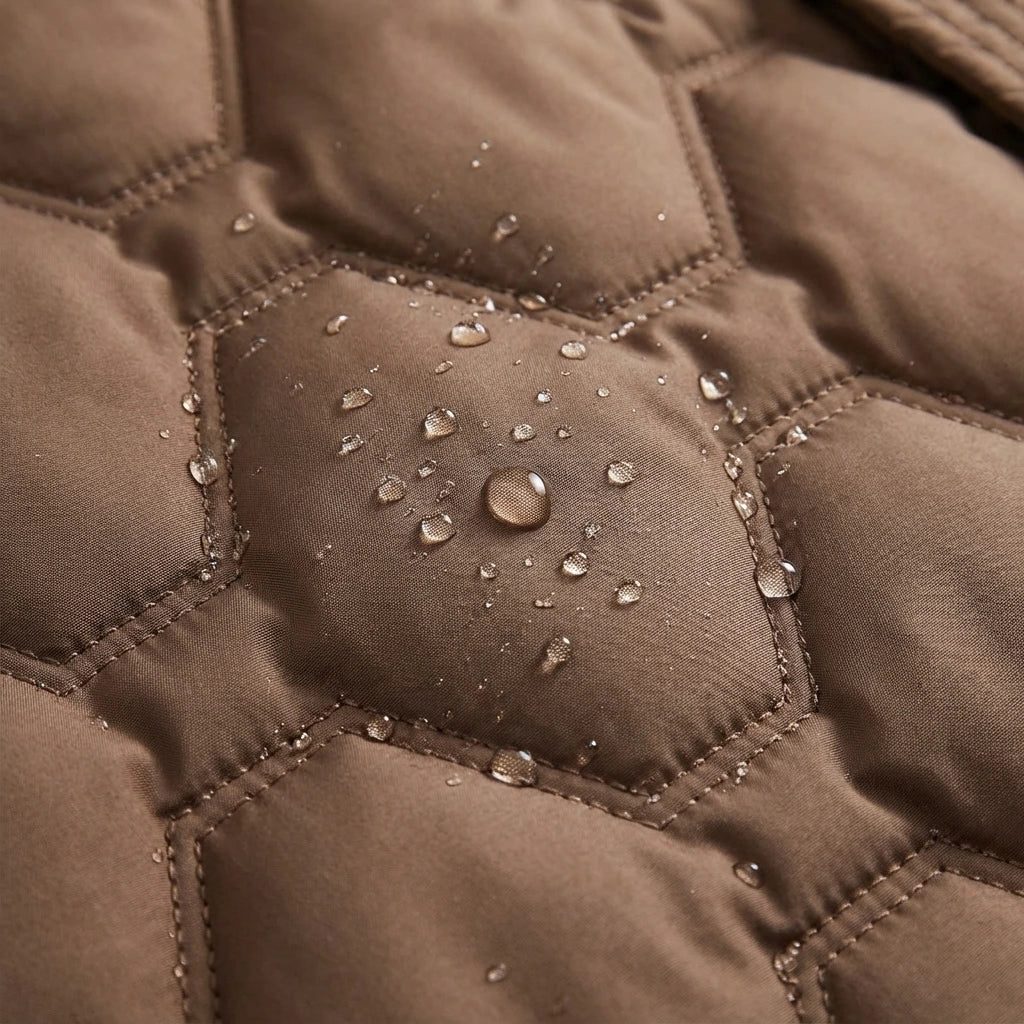 Coat Women - Longline Hooded Puffer Coat with Quilted Panels